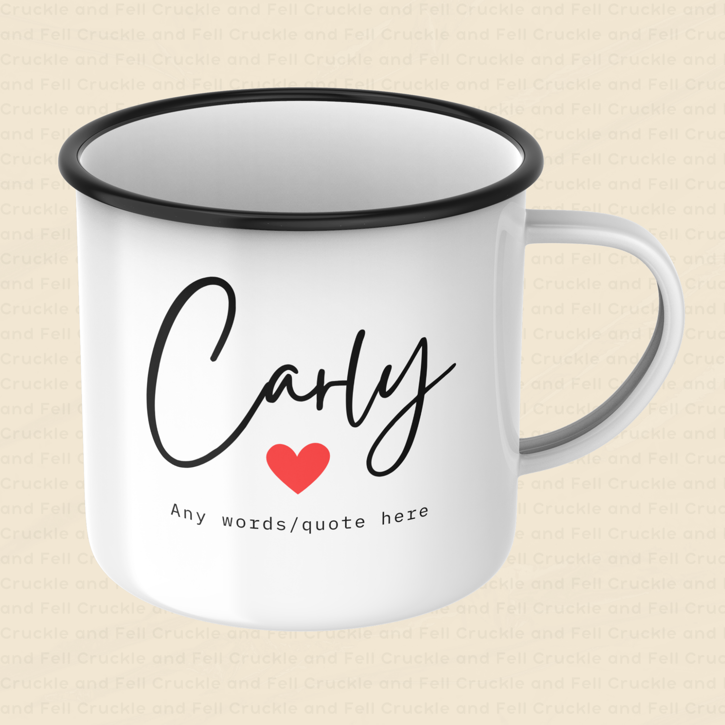 Personalised Quote/Message Enamel Mug