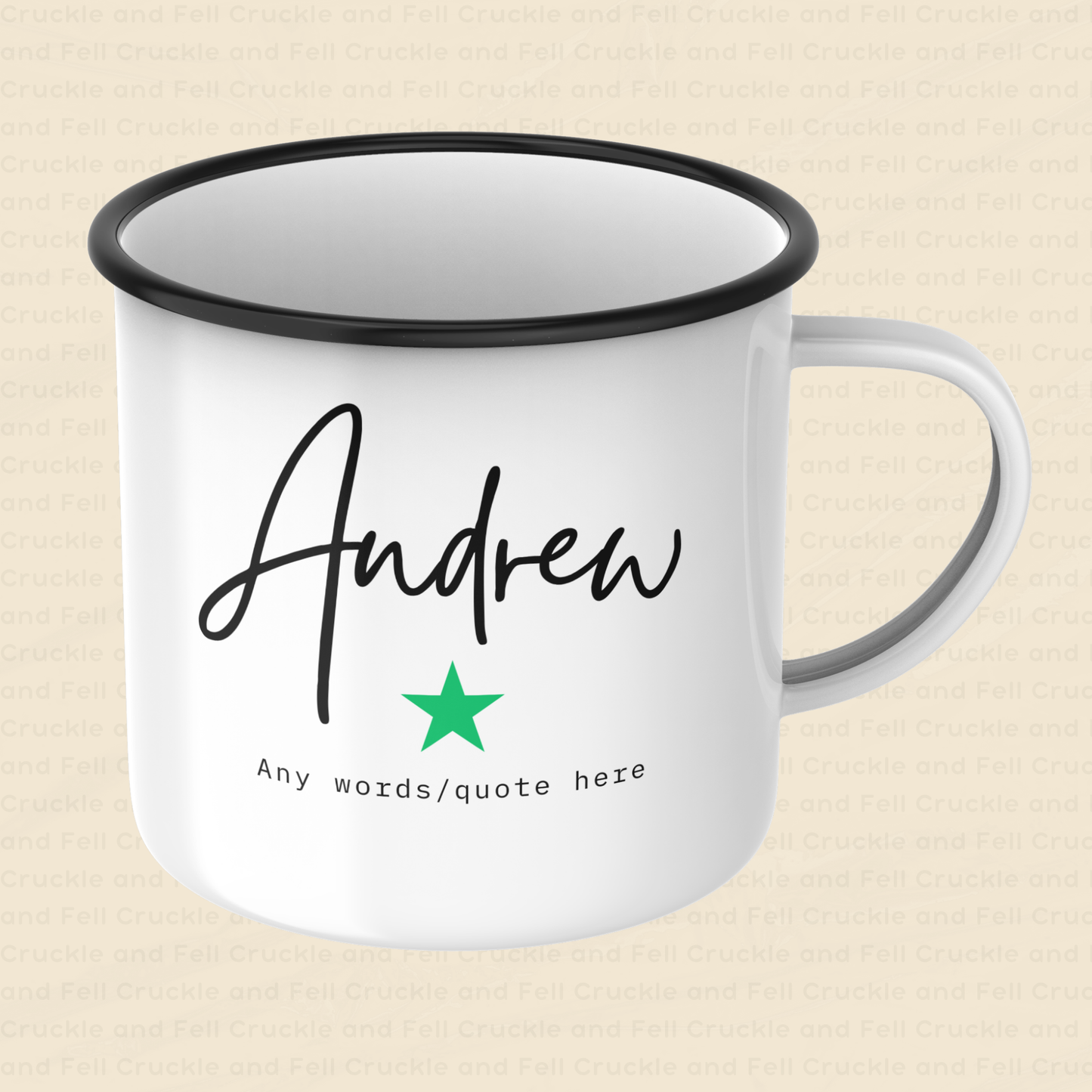 Personalised Quote/Message Enamel Mug