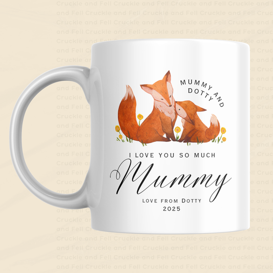 Personalised Fox "I love you" mug