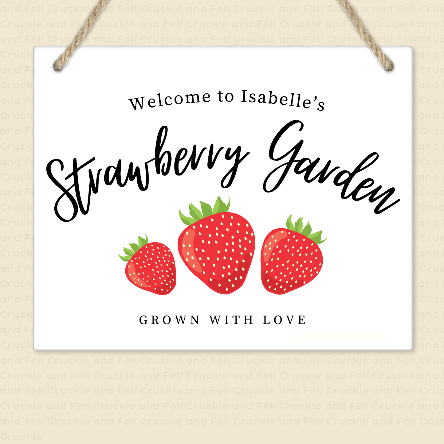 Personalised Strawberry Garden Metal Sign