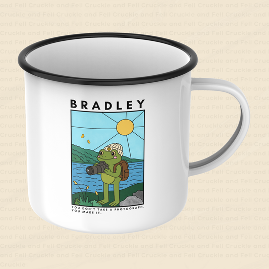 Personalised Photography Frog Enamel Mug
