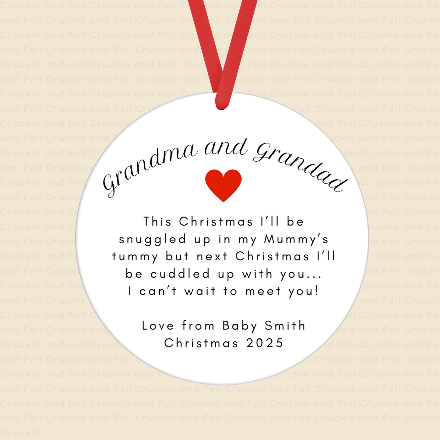 Personalised "Love from Bump" - Keepsake Tree Decoration