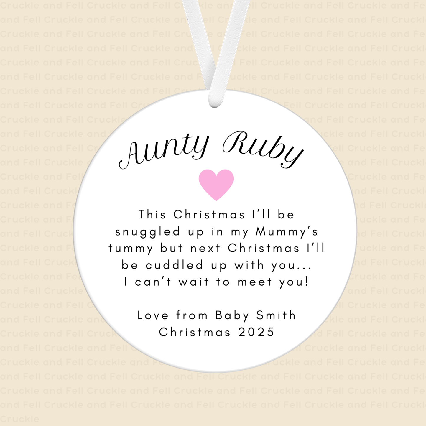 Personalised "Love from Bump" - Keepsake Tree Decoration