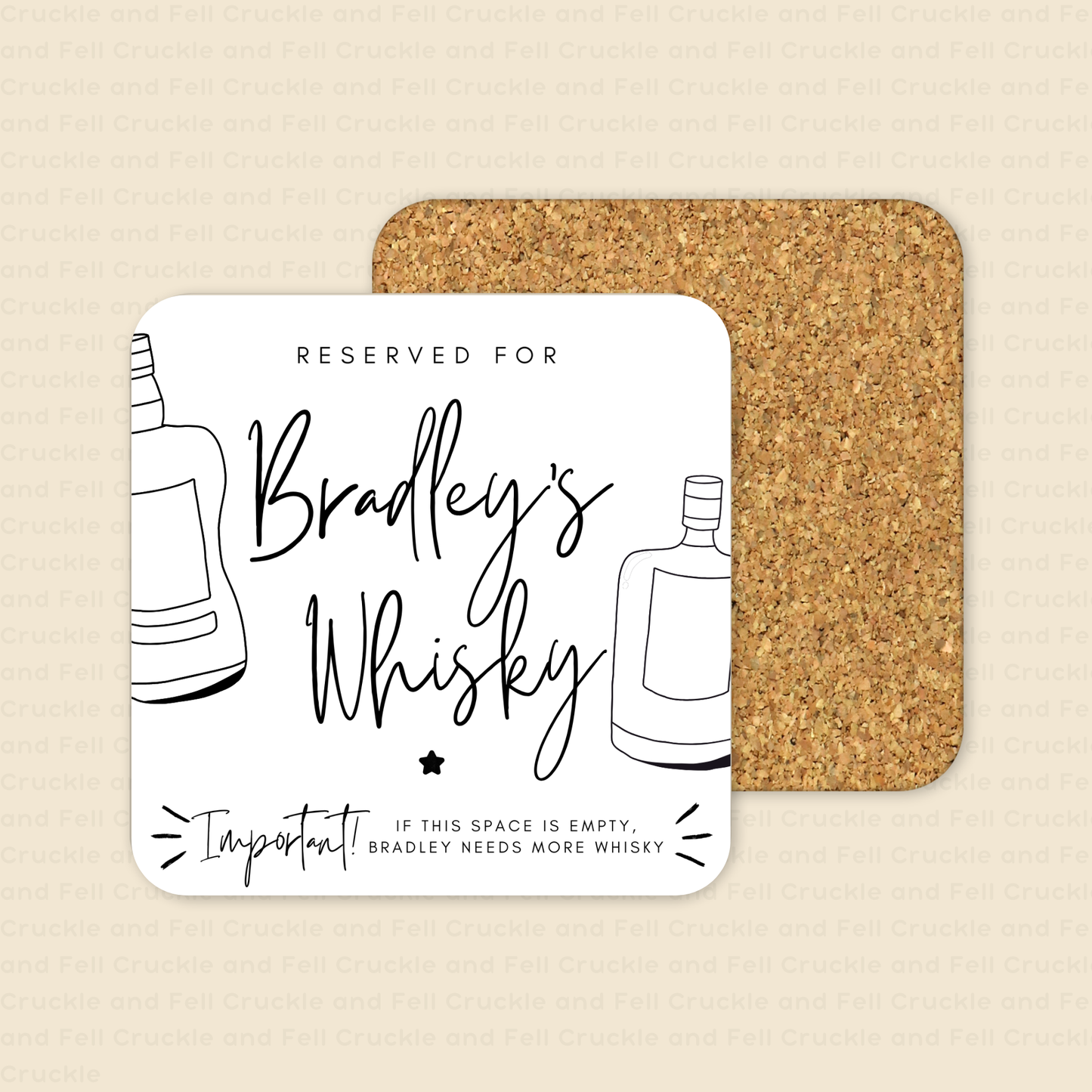 Personalised "Reserved for Whisky" coaster