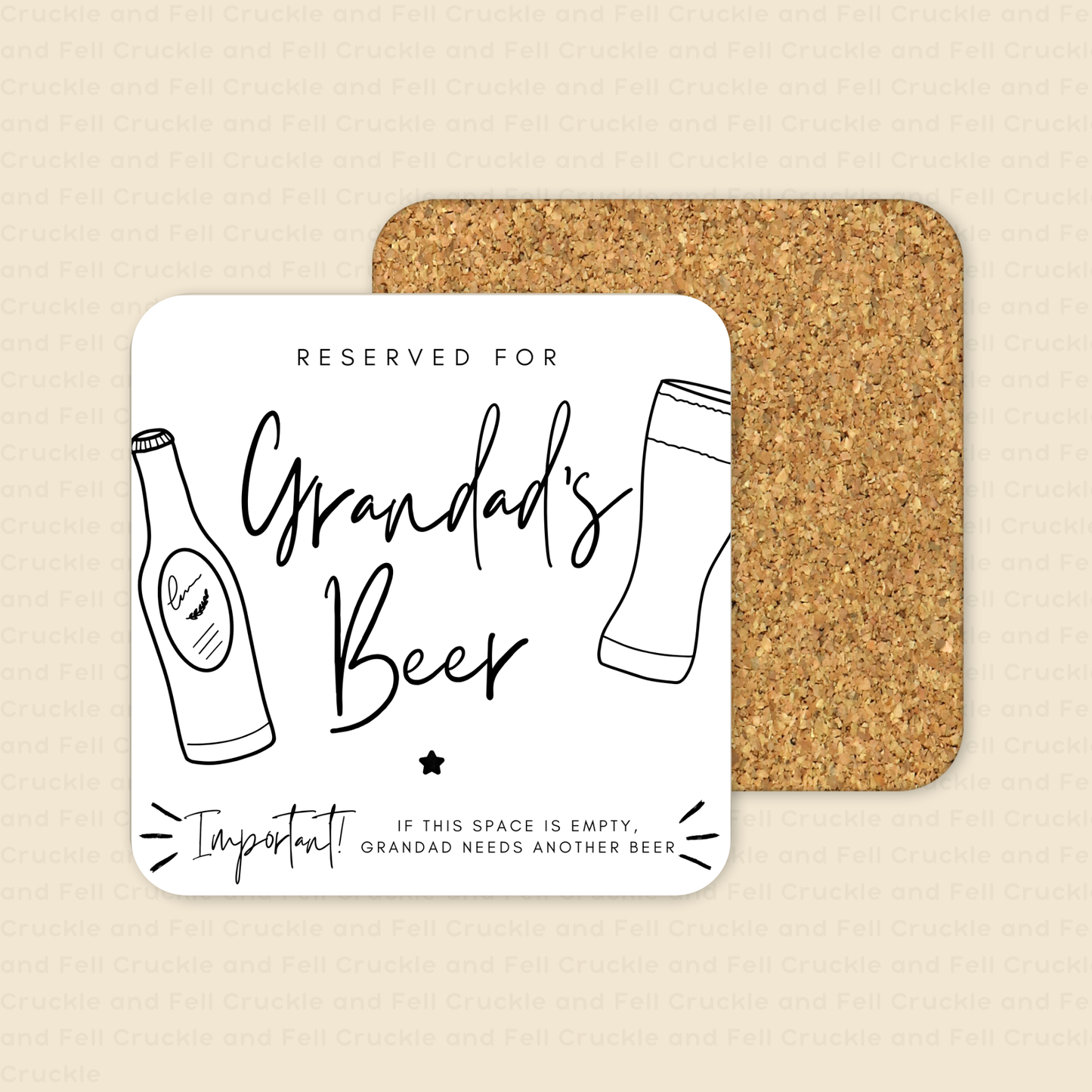 Personalised "Reserved for Beer" coaster