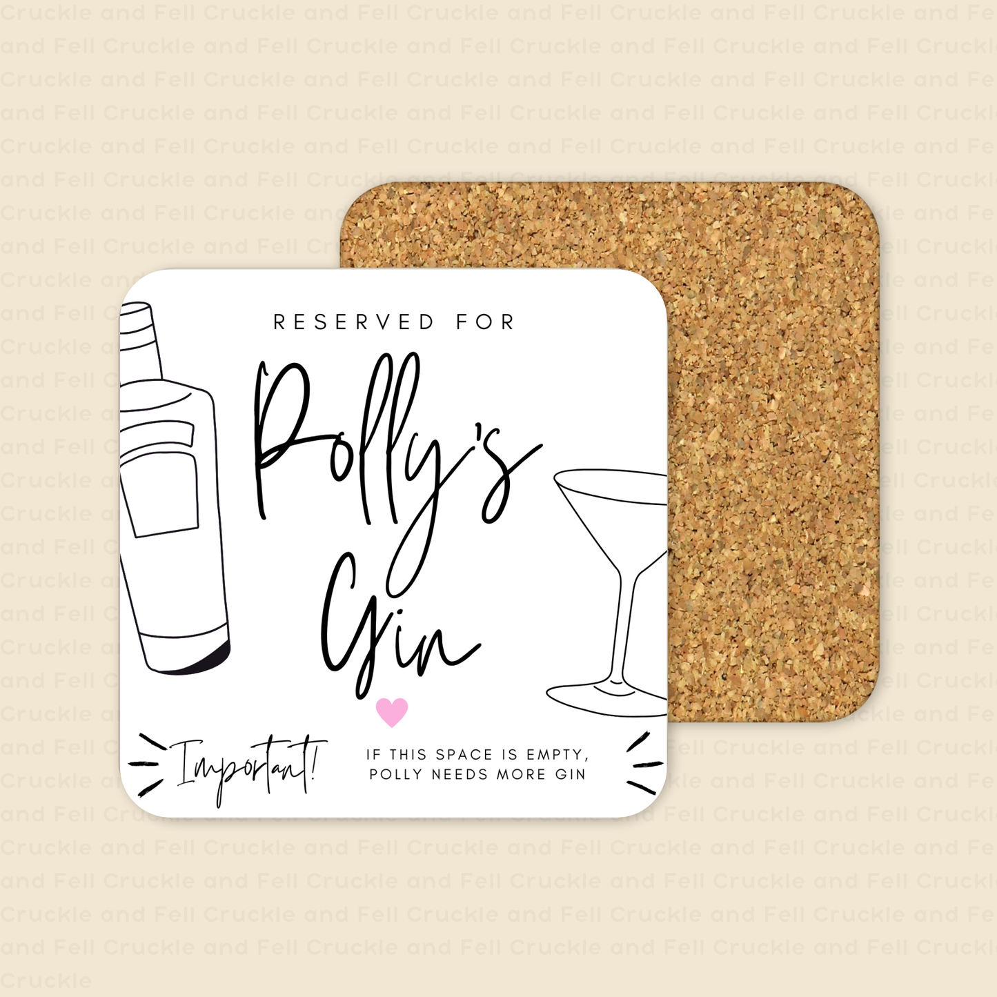 Personalised "Reserved for Gin" coaster