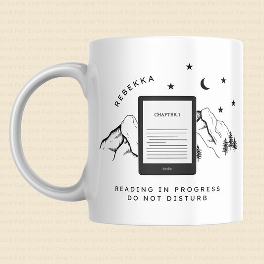 Personalised "Reading in Progress" Mug - Kindle design