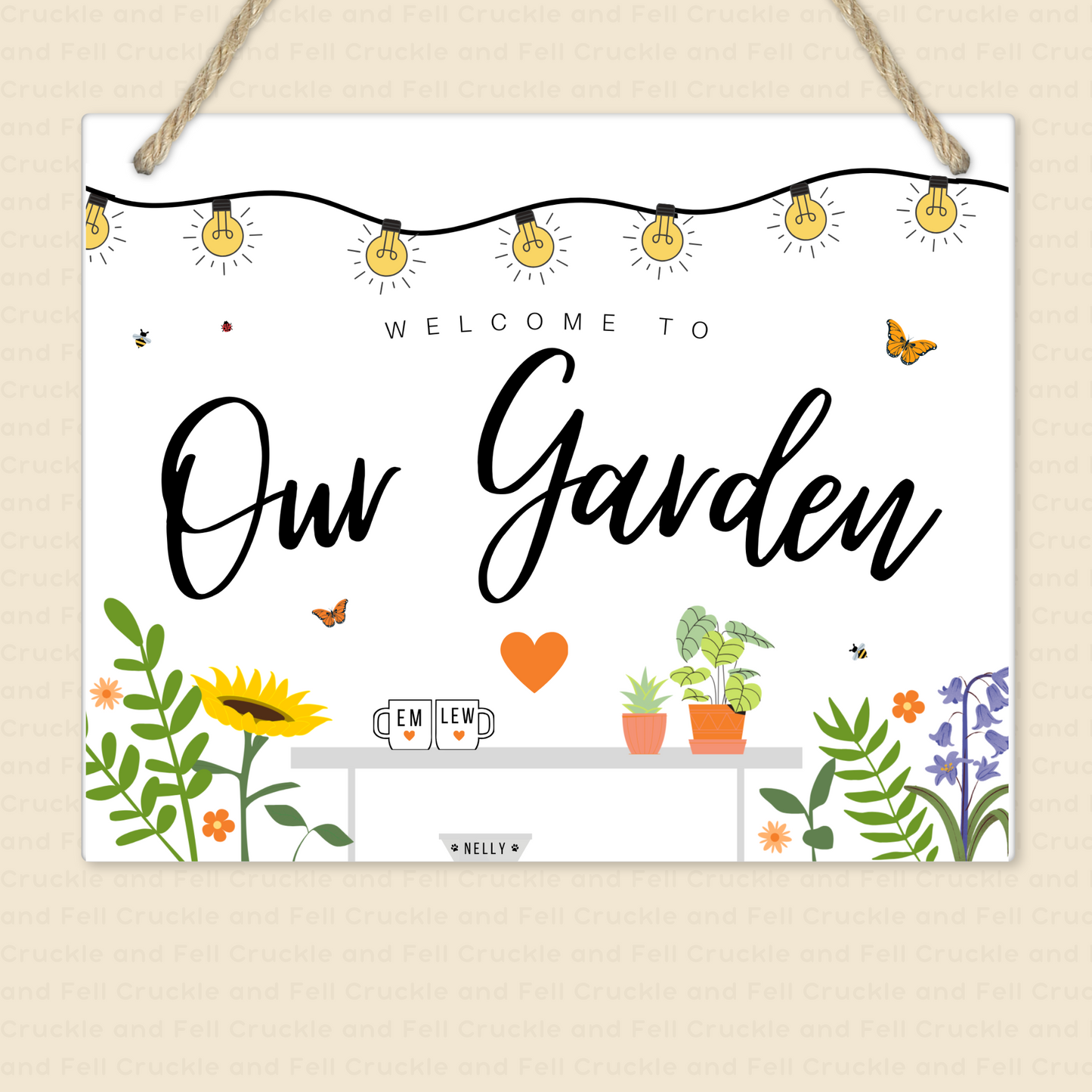 Personalised Garden Metal Sign
